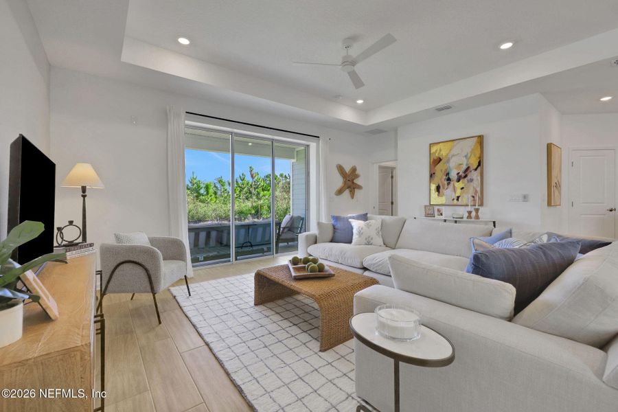 Furnished interior view inside a new home in Seminole Trace, Palm Coast (Image 37).