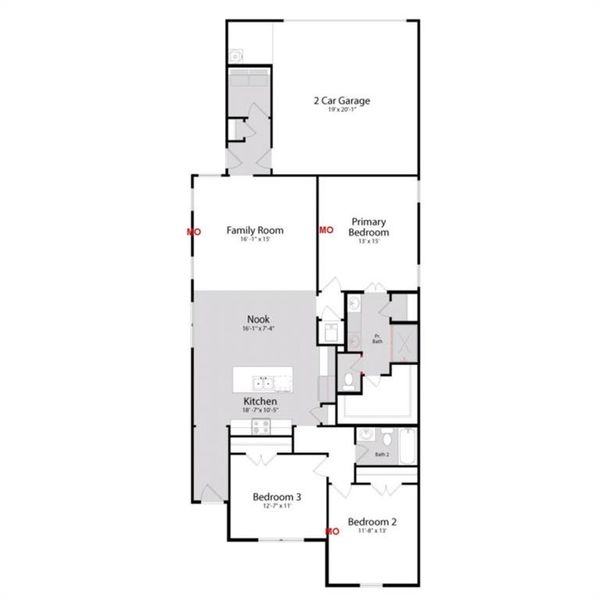 2D floor plan layout of this home in Waterscape, Royse City, TX (Image 5).
