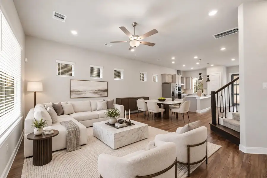 Virtual Staging Living Room and Dining Area
