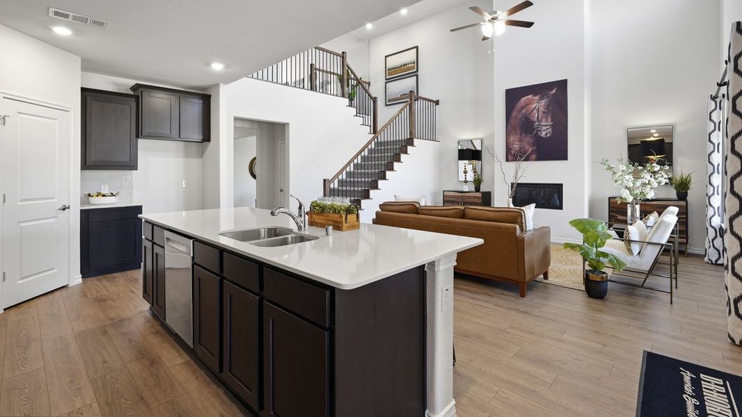 Representative furnished interior of a home built from the Evergreen by D.R. Horton in The Woods at Lindsey Place, Anna (Image 5).
