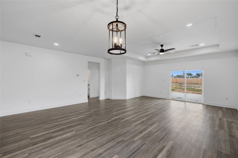 Dining view into living area