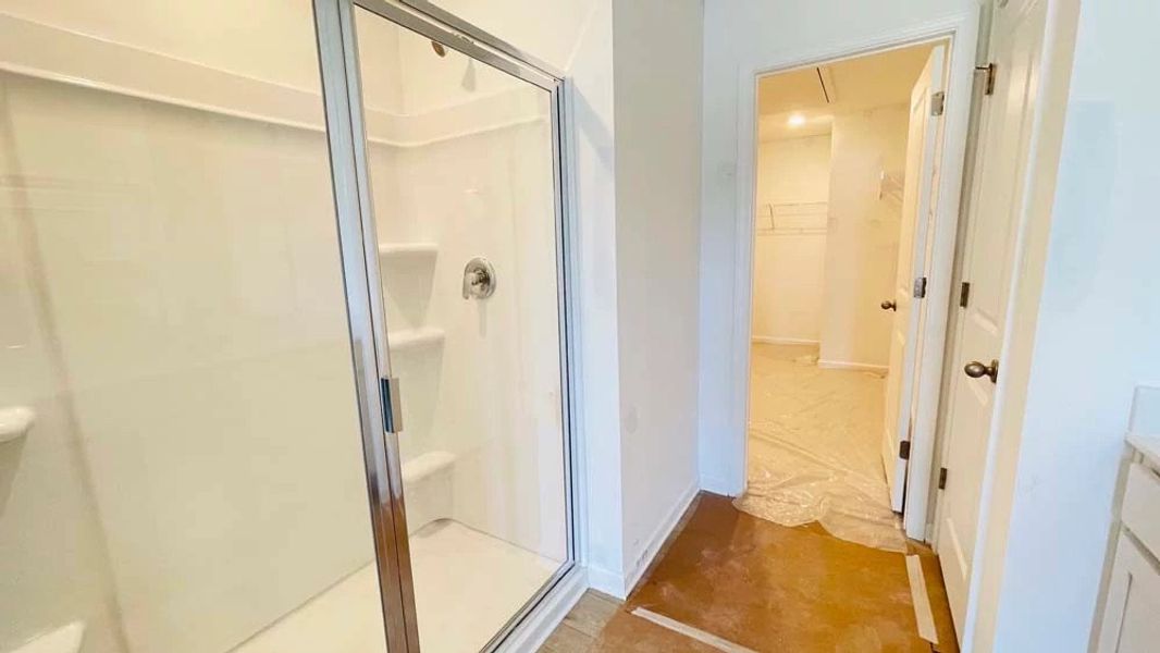 Primary Bathroom Walk-In Shower Construction Progress