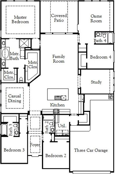 2D floor plan layout of this home in Megan's Landing, Castroville, TX (Image 3). 2D floor plan layout of this home in Megan's Landing, Castroville, TX (Image 3).