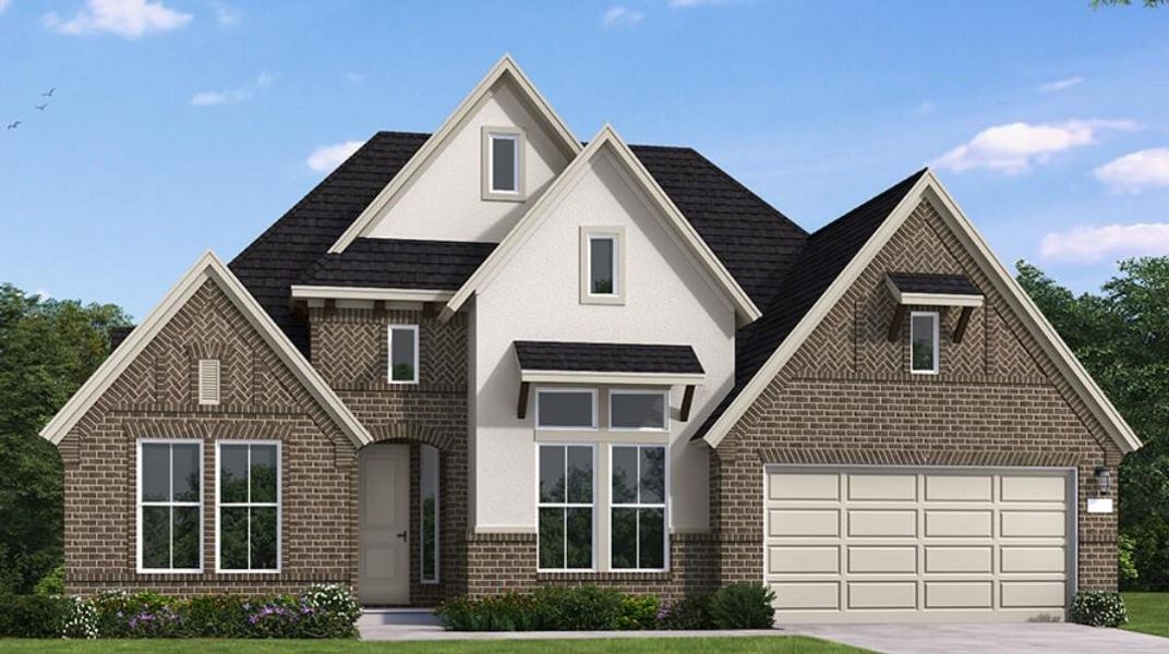 Front exterior of a new home in Chambers Creek, Willis, TX, highlighting curb appeal (Image 1). Front exterior of a new home in Chambers Creek, Willis, TX, highlighting curb appeal (Image 1).