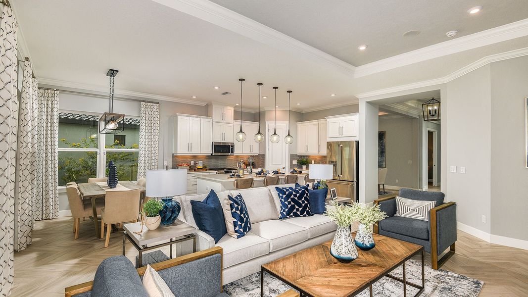 Furnished interior view inside a new home in Esplanade at Tradition, Port St. Lucie (Image 22). Furnished interior view inside a new home in Esplanade at Tradition, Port St. Lucie (Image 22).