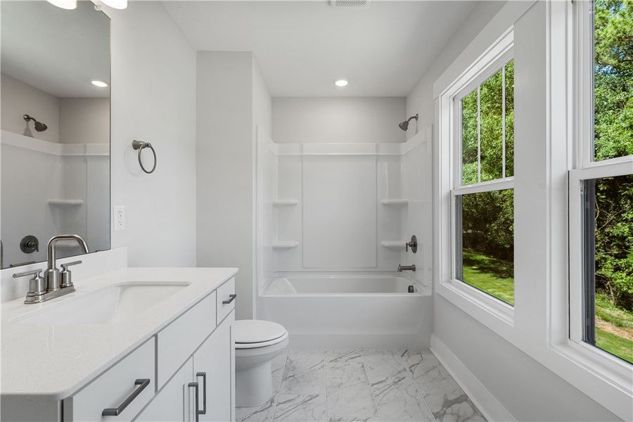 A well-appointed bathroom with contemporary fixtur