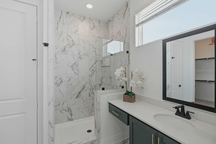 Furnished interior view inside a new home in Centero at Stone Oak, San Antonio (Image 26).