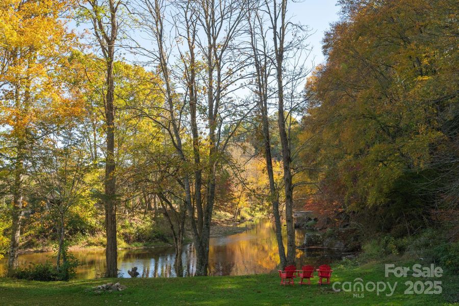 View of Linville River from porch