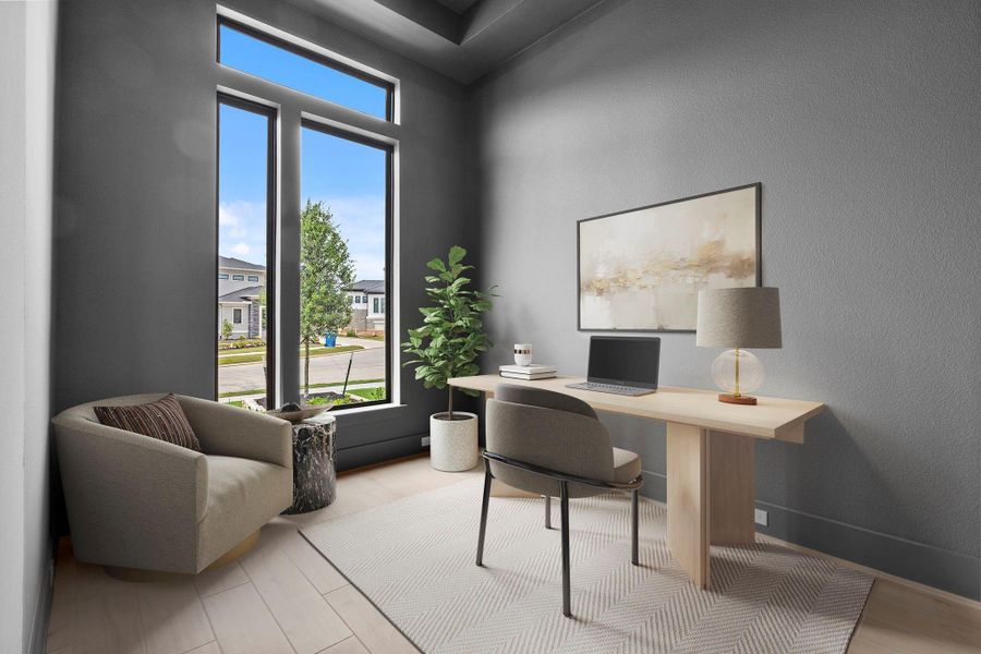 This additional living space can be used as a study. Representative image.