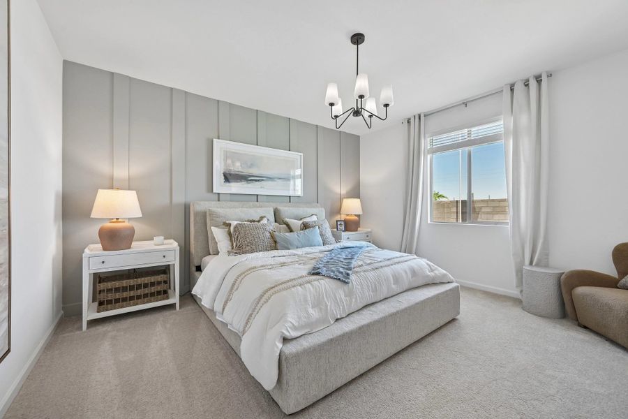 Primary suite. Model home, finishes may vary. Primary suite. Model home, finishes may vary.