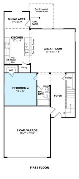 The Lockport II floor plan by K. Hovnanian® Homes. 1st Floor shown. *Prices, plans, dimensions, features, specifications, materials, and availability of homes or communities are subject to change without notice or obligation.