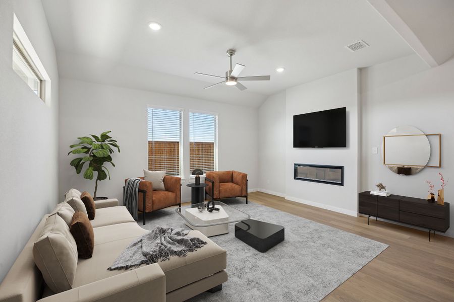 Living Room in the Wimbledon home plan by Trophy Signature Homes – REPRESENTATIVE PHOTO