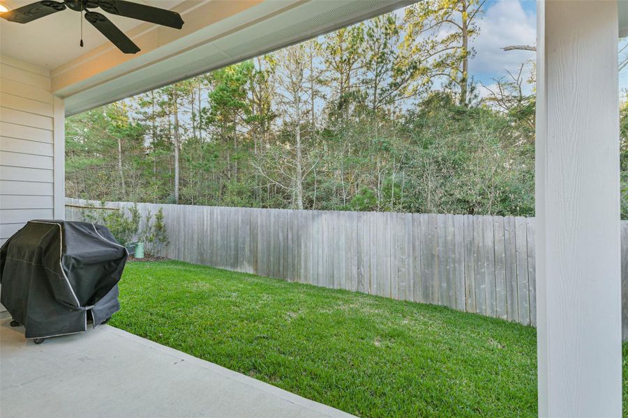 Exterior details and patio area of a home in Escondido 45', Magnolia (Image 20).