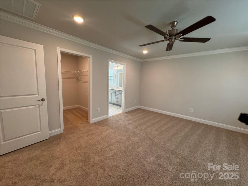 primary bedroom and 1st walk-in closet