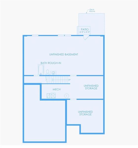 2D floor plan layout of this home in Sierra Creek, Hoschton, GA (Image 6).