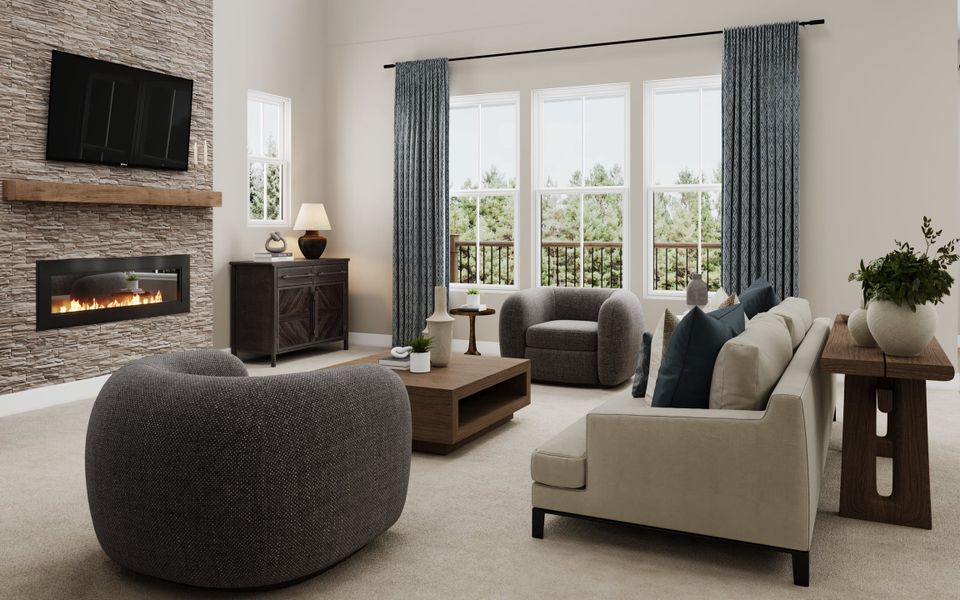 Furnished interior view inside a new home in Estates at Daves Creek, Cumming (Image 4).