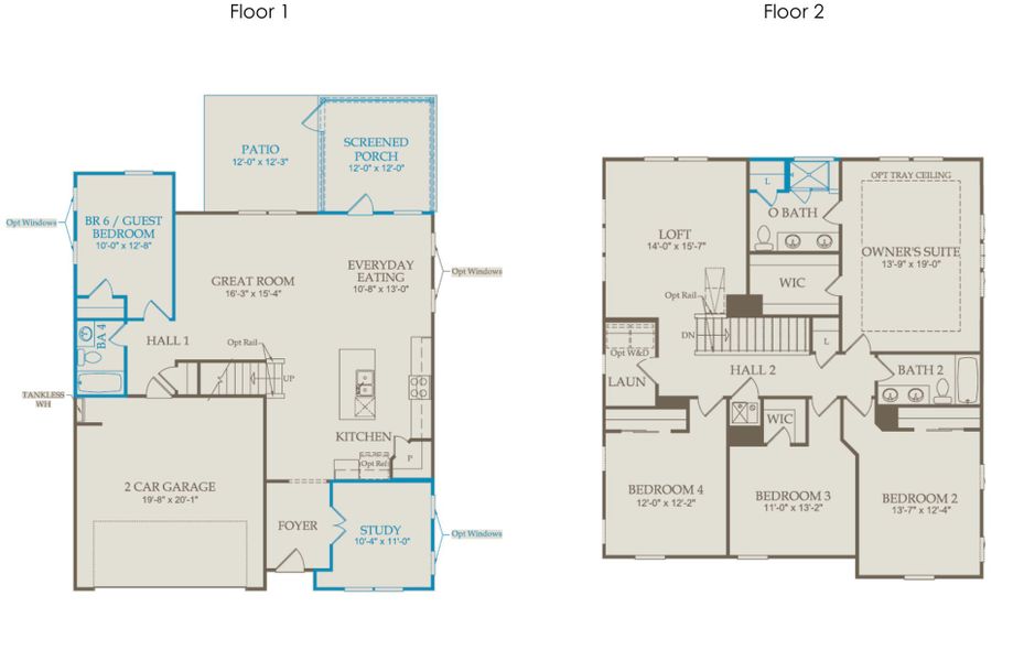 2D floor plan layout of this home in Cambria, Garner, NC (Image 5).