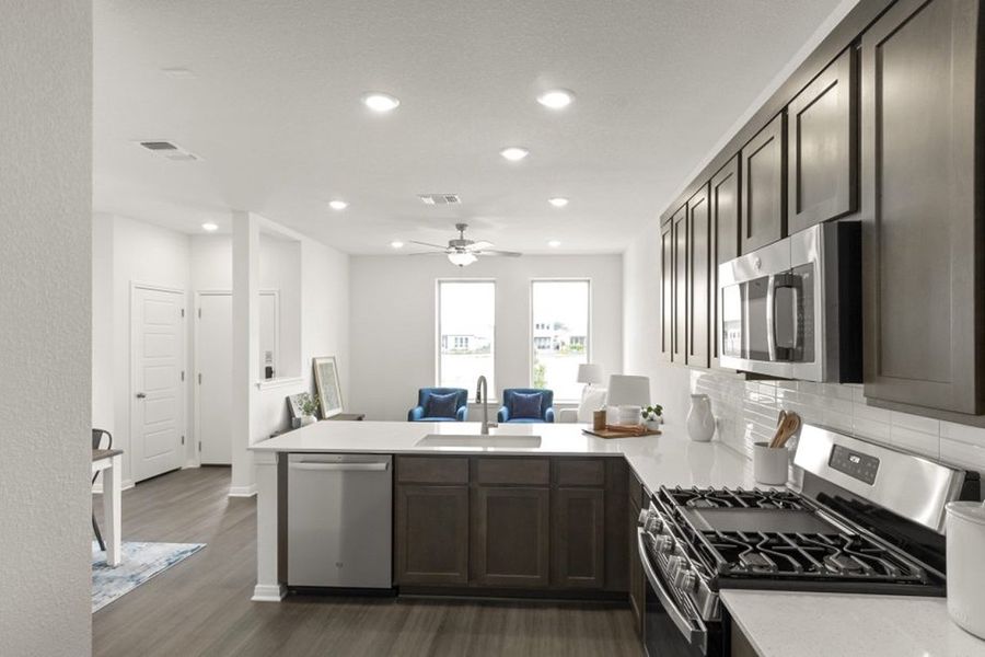 Representative furnished interior of a home built from the Ash by Pacesetter Homes in Blanco Vista, San Marcos (Image 23).