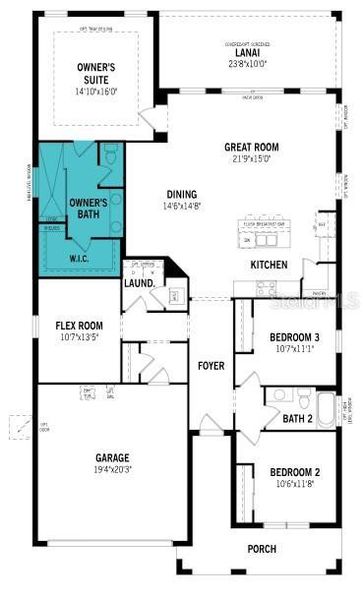 2D floor plan layout of this home in Wellen Park, Venice, FL (Image 5).