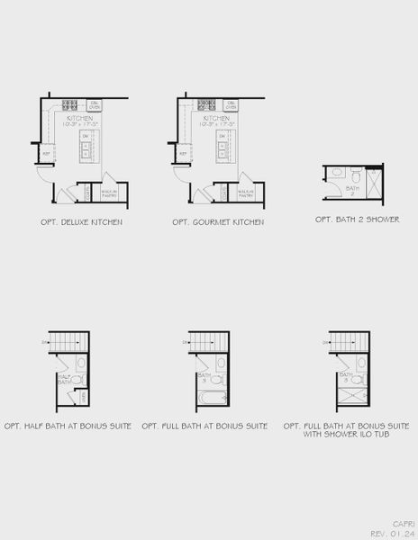 2D floor plan layout for the Capri by Epcon Communities in The Courtyards at Oak Grove, Durham, NC (Image 35).