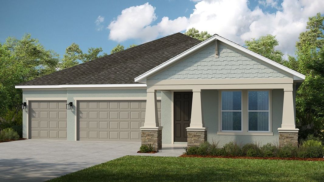 Representative exterior photo of a completed home built from the Bainbridge by Taylor Morrison in Firethorn, Parrish, FL (Image 15).