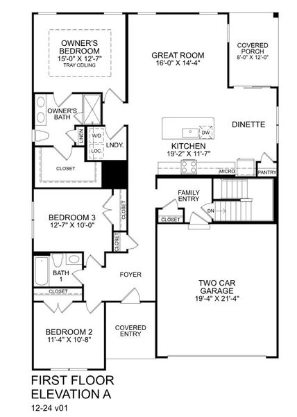 2D floor plan layout for the Bramante Ranch by Ryan Homes in Lakes at Riverbend Single Family Homes, Navassa, NC (Image 3). 2D floor plan layout for the Bramante Ranch by Ryan Homes in Lakes at Riverbend Single Family Homes, Navassa, NC (Image 3).