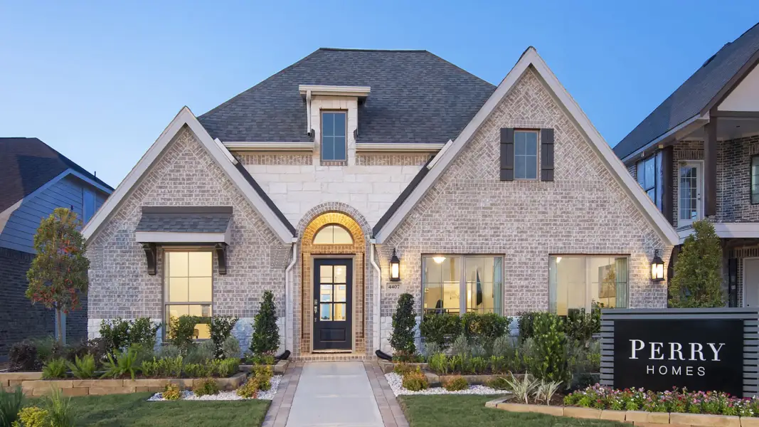Front exterior of a new home in Silo Mills, Cleburne, TX, highlighting curb appeal (Image 32). Front exterior of a new home in Silo Mills, Cleburne, TX, highlighting curb appeal (Image 32).