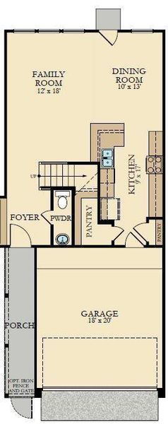 2D floor plan layout of this home in Bridgeland, Cypress, TX (Image 3).