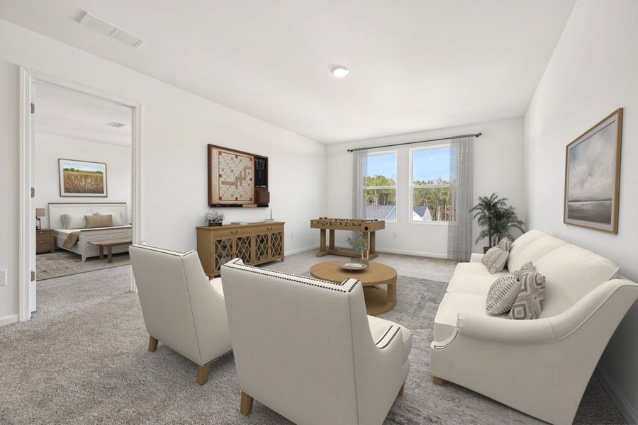 Representative furnished interior of a home built from the Meadow by Ashton Woods in Middleton Farms, Middlesex (Image 12).