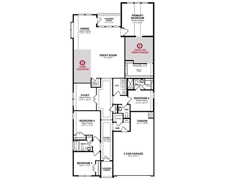 2D floor plan layout for the Mckinney by Beazer Homes in Ellwood, Iowa Colony, TX (Image 4). 2D floor plan layout for the Mckinney by Beazer Homes in Ellwood, Iowa Colony, TX (Image 4).