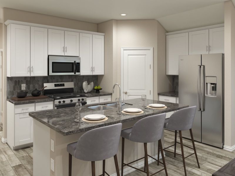 Furnished interior view inside a new home in Cibolo Hills West - Spring Series, Fort Worth (Image 3). Furnished interior view inside a new home in Cibolo Hills West - Spring Series, Fort Worth (Image 3).