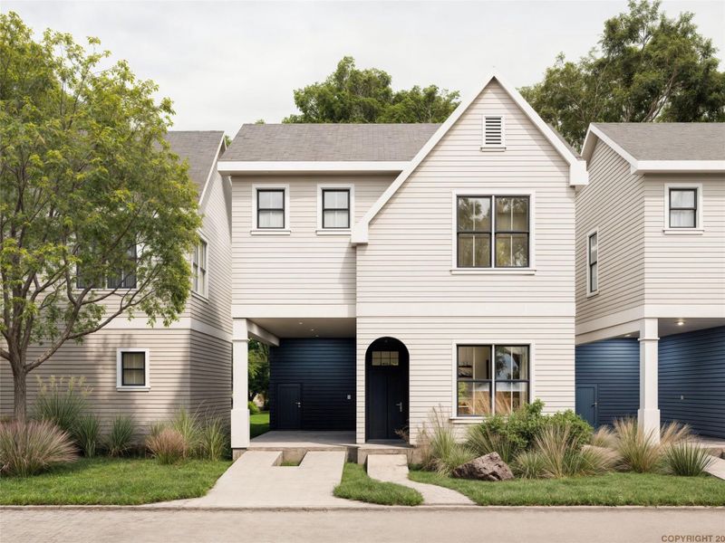 Front exterior of a new home in , Austin, TX, highlighting curb appeal (Image 17).