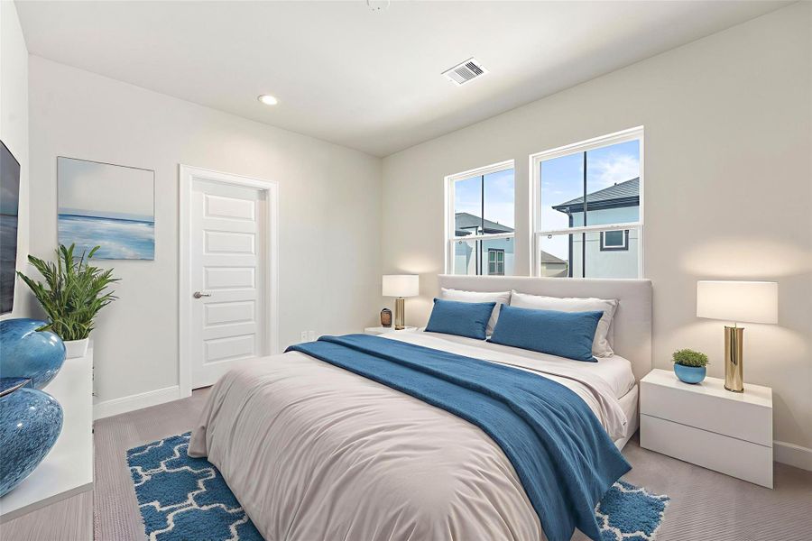 Furnished interior view inside a new home in The Corner At Buffalo Pointe, Houston (Image 15). Furnished interior view inside a new home in The Corner At Buffalo Pointe, Houston (Image 15).
