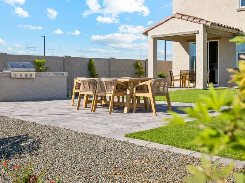 A group of tables outside.