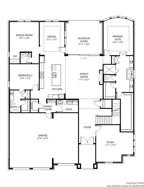 2D floor plan layout of this home in Kinder Ranch 70's, San Antonio, TX (Image 2). 2D floor plan layout of this home in Kinder Ranch 70's, San Antonio, TX (Image 2).