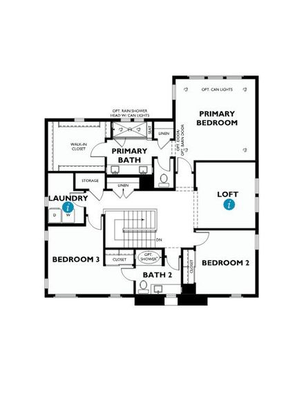 2D floor plan layout for the 4036 by Shea Homes in Skymark at Northpointe, Peoria, AZ (Image 4).