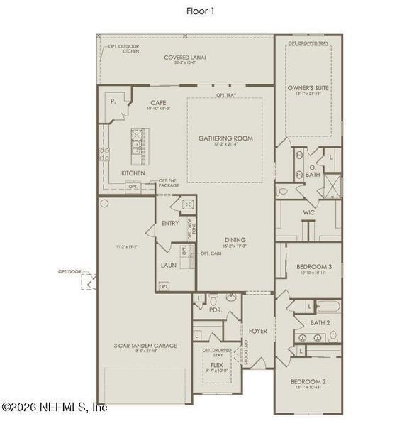 2D floor plan layout of this home in Hyland Trail, Green Cove Springs, FL (Image 3).