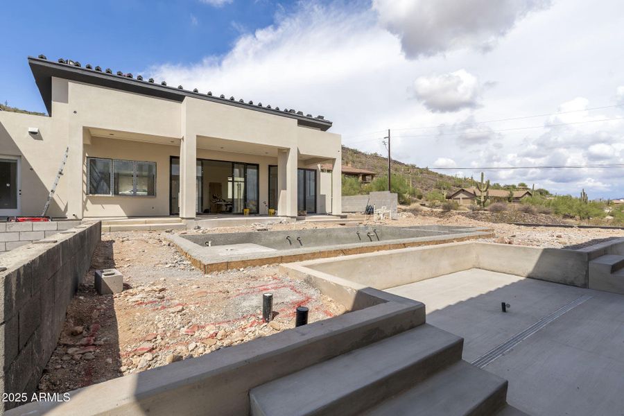 Backyard with pool and spa