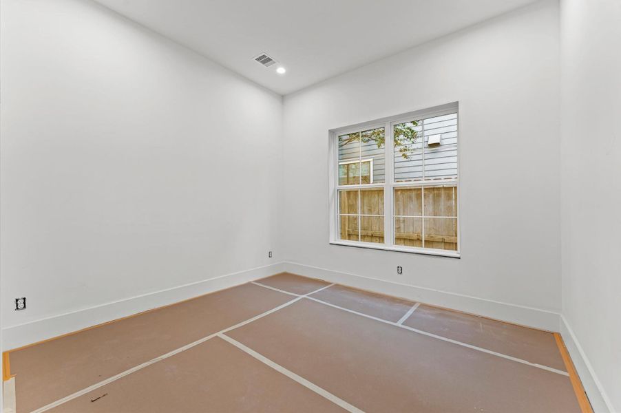 Guest suite or study is located on the first floor.