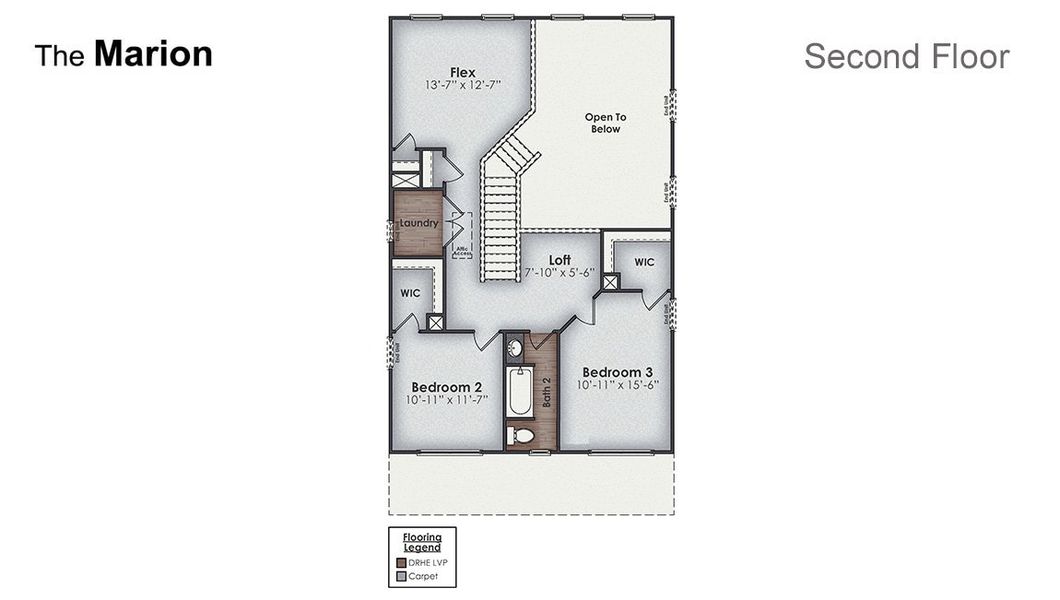 2D floor plan layout of this home in Indigo Preserve Townhomes, Leland, NC (Image 3). 2D floor plan layout of this home in Indigo Preserve Townhomes, Leland, NC (Image 3).