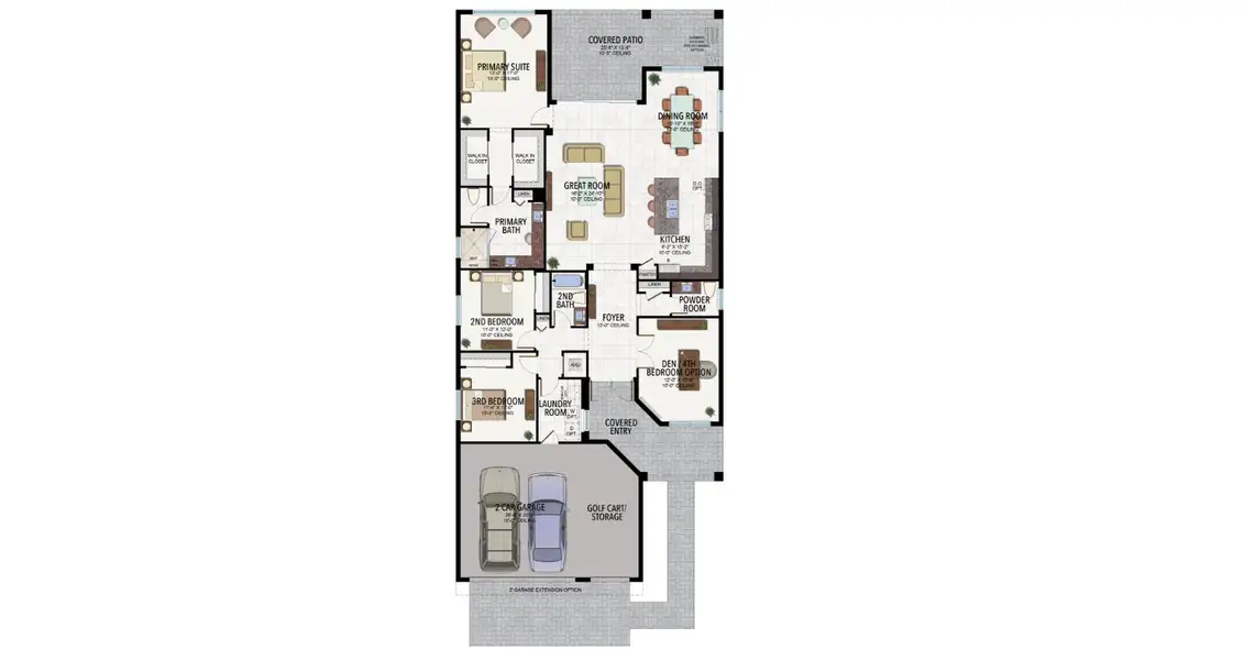 2D floor plan layout for the Annabelle by GL Homes in Valencia Ridge, Wesley Chapel, FL (Image 5).