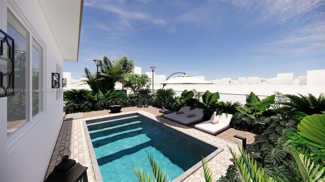 Exterior details and patio area of a home in , Miami Shores (Image 30). Exterior details and patio area of a home in , Miami Shores (Image 30).