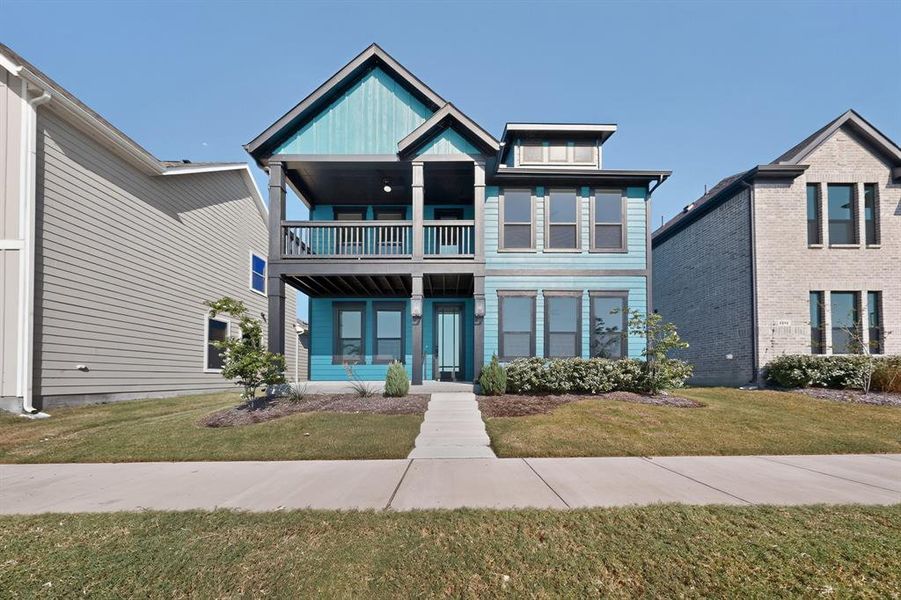 Front exterior of a new home in , Rowlett, TX, highlighting curb appeal (Image 23).