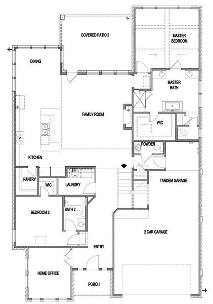 2D floor plan layout of this home in Esperanza, Boerne, TX (Image 2).