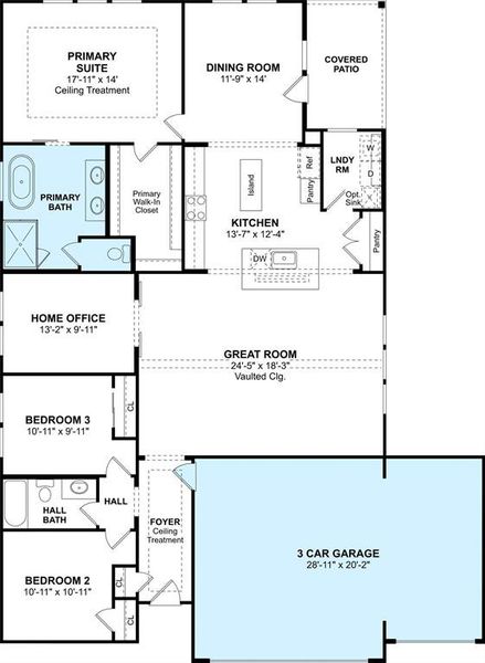 The Juniper III floor plan by K. Hovnanian Homes. 1st Floor shown. *Prices, plans, dimensions, features, specifications, materials, and availability of homes or communities are subject to change without notice or obligation.