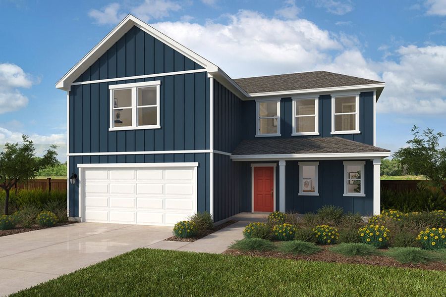 Representative exterior photo of a completed home built from the 2501 by KB Home in Eagle Creek, Denton, TX (Image 5).