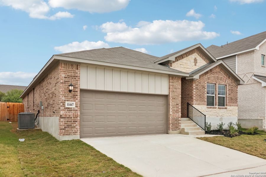 Front exterior of a new home in , San Antonio, TX, highlighting curb appeal (Image 21). Front exterior of a new home in , San Antonio, TX, highlighting curb appeal (Image 21).