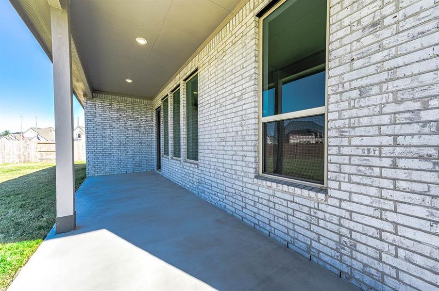 Covered patio to protect from the Texas heat.