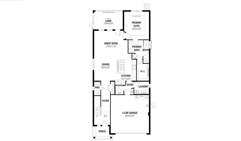 2D floor plan layout for the Brookstone by Mattamy Homes in Summerlit, Naples, FL (Image 4).