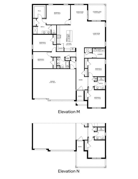 2D floor plan layout for the Covington by D.R. Horton in Archer at Two Rivers, Zephyrhills, FL (Image 3).
